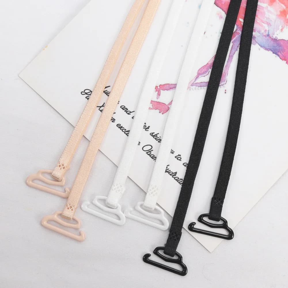 1Pairs Women Thin Spaghetti Strap Underwear Straps Invisible Shoulder Strap Non-slip Bra Strap 5mm Black Lingerie Accessories