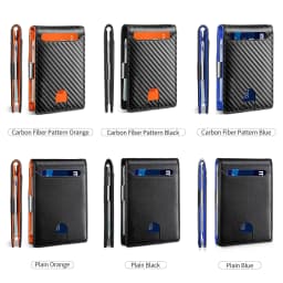 Minimalist Men's Wallet Multifunctional RFID Blocking Front Pocket Portable Card Holder Solid Color Large Capacity 11 Cardwallet