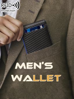 Minimalist Men's Wallet Multifunctional RFID Blocking Front Pocket Portable Card Holder Solid Color Large Capacity 11 Cardwallet