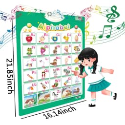 Sports Wall Chart Talking Poster Interactive Toddler Alphabet Learning Best Educational Gift for Boys Girls Ages Letter Sounds