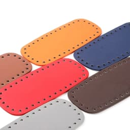 Oval Long Bottom For Knitted Bag PU Leather Bags Accessories Handbag Base Handmade With Holes Solid Color DIY Crochet Bag Bottom