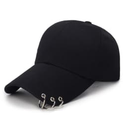 Women Men Hip Hop Kpop Snapback Baseball Cap Solid Color With Ring Sport Dancing Travel Lover Dad Hat Caps Streetwear Adjustable