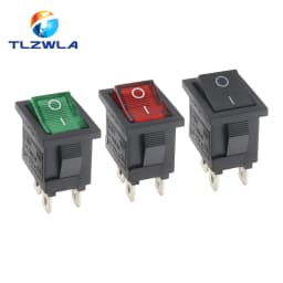 1PCS KCD1 LED ON-OFF 4 Pin Boat Car Rocker Switch 21*15mm 6A/250V 10A/125V AC Black Red Green Light Siwtch