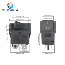 1PCS KCD1 LED ON-OFF 4 Pin Boat Car Rocker Switch 21*15mm 6A/250V 10A/125V AC Black Red Green Light Siwtch