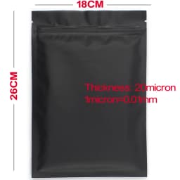 50pcs Matte Black White Heat Sealable Plastic Flat Mouth Ziplock Packaging Bag Smell Proof Aluminum Foil Mylar Ziplock Bags