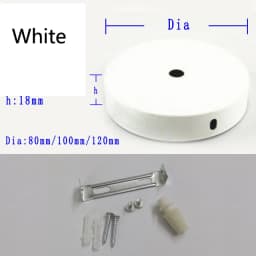 Black White Silver Bronze Ceiling Plate Wall Sconce Mount DIY Light Fittings Lamp Base Vintage Pendant Lamp 8/10/12cm Disc Base