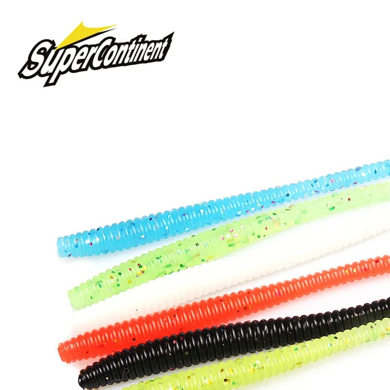 Supercontinent Slow SinkingTrout Worm Soft Baits 20PCS Artificial Fishing Lures Sea Worms Earthworm Fishing Soft Lures Wobblers