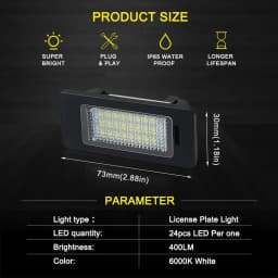 2pcs Canbus Led Number Plate Light for BMW E39 E60 M5 E70 X5 E90 E92 E93 M3 E91 E61 Touring E71 E72 X6 Accessories Led Auto Lamp