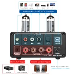 AIYIMA Audio T9 HiFi Bluetooth 5.0 Vacuum Tube Amplifier USB DAC Stereo Amplificador COAX OPT VU Meter Amplifier Speaker Amplify