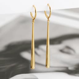 New Fashion Long Pendant Drop Earrings For Women Glossy Copper Elegant Female Dangle Earring Piercing Accessories Jewelry Gifts