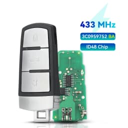 KEYYOU 3C0959752BG / BA Keyless Go Remote Car Key 3 Button 434MHz PCF7936 ID46 for VW for Volkswagen Passat CC Passat Magotan