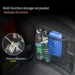 Car Back Rear Trunk Seat Elastic String Net Magic Sticker Mesh Storage Bag Pocket Cage Auto Organizer Seat Back Bag 40*25cm