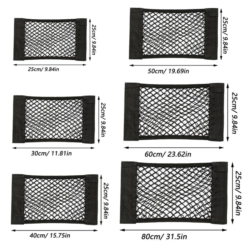 Car Back Rear Trunk Seat Elastic String Net Magic Sticker Mesh Storage Bag Pocket Cage Auto Organizer Seat Back Bag 40*25cm