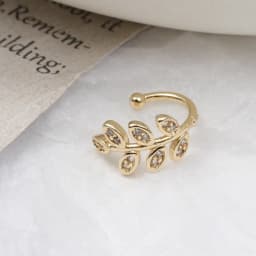Fashion Golden Full Crystal Leaf Clip Earring For Women Without Piercing Punk Rock Vintage Earcuff Wrap Girls Party Jewerly