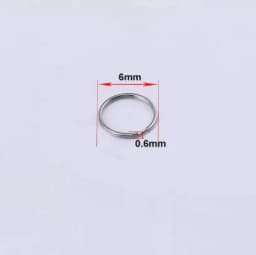 100 Pcs 6-20mm Polished Silver Color Keyring Stainless Steel Hole Key Ring Key Chain Round Line Keychain Connectors Findings