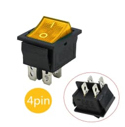 Latching Rocker Switch Power Switch I/O 4 Pins with Light 16A 250VAC 20A 125VAC KCD4