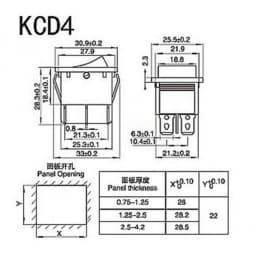 Latching Rocker Switch Power Switch I/O 4 Pins with Light 16A 250VAC 20A 125VAC KCD4