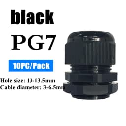 1/2/5/10pcs Waterproof Cable Gland Cable Entry IP68 PG7-PG36 White/Black Nylon Plastic Connector Joint