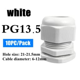 1/2/5/10pcs Waterproof Cable Gland Cable Entry IP68 PG7-PG36 White/Black Nylon Plastic Connector Joint
