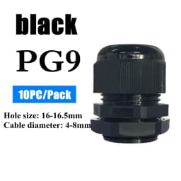 1/2/5/10pcs Waterproof Cable Gland Cable Entry IP68 PG7-PG36 White/Black Nylon Plastic Connector Joint