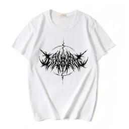 Women T-shirt 90s Vintage Hip Hop Streetwear Kawaii Fashion Casual Tops Men's T Shirt Lightning Letter Print Y2K Goth Punk