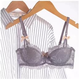 MOYISU 1/2 Ear AB Cup Pure Desire Girl Bra Set | Pull-up Bra Set With Bow Breathable French Lace Bra | Anti-Slip Cup Date Night