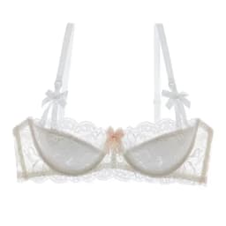 MOYISU 1/2 Ear AB Cup Pure Desire Girl Bra Set | Pull-up Bra Set With Bow Breathable French Lace Bra | Anti-Slip Cup Date Night