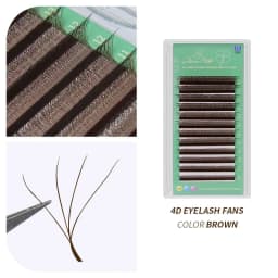 GLAMLASH Brown 3D 4D 5D Eyelashes C/D/L/LU/M Premade Volume Fan W Style Lashes Extension Makeup Tool