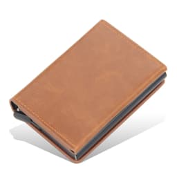 Magnet Rfid Blocking Credit Card Holder Case for Men Unisex Leather ID Bank Wallets with Magnetic Buckle Closer Small PU Purse