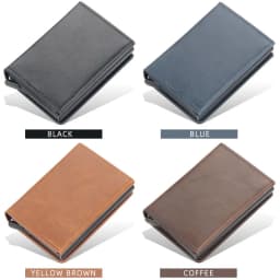 Magnet Rfid Blocking Credit Card Holder Case for Men Unisex Leather ID Bank Wallets with Magnetic Buckle Closer Small PU Purse