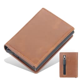 Magnet Rfid Blocking Credit Card Holder Case for Men Unisex Leather ID Bank Wallets with Magnetic Buckle Closer Small PU Purse