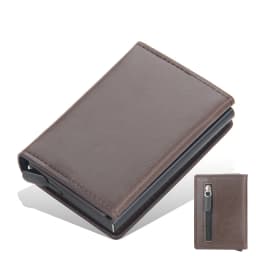 Magnet Rfid Blocking Credit Card Holder Case for Men Unisex Leather ID Bank Wallets with Magnetic Buckle Closer Small PU Purse