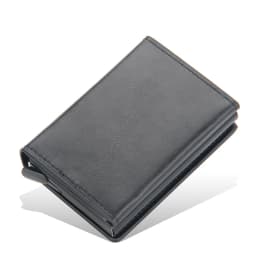 Magnet Rfid Blocking Credit Card Holder Case for Men Unisex Leather ID Bank Wallets with Magnetic Buckle Closer Small PU Purse