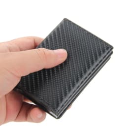 Magnet Rfid Blocking Credit Card Holder Case for Men Unisex Leather ID Bank Wallets with Magnetic Buckle Closer Small PU Purse