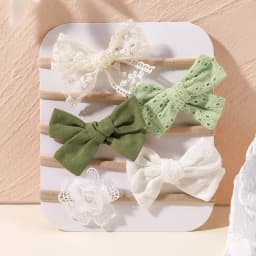 5Pcs/lot Baby Elastic Nylon Headband Newborn Lovely Flower Lace Bow Head Band for Girl Infant Toddler Soft Babe Hair Accessories