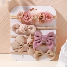 5Pcs/lot Baby Elastic Nylon Headband Newborn Lovely Flower Lace Bow Head Band for Girl Infant Toddler Soft Babe Hair Accessories