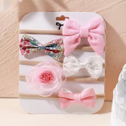 5Pcs/lot Baby Elastic Nylon Headband Newborn Lovely Flower Lace Bow Head Band for Girl Infant Toddler Soft Babe Hair Accessories