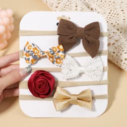 5Pcs/lot Baby Elastic Nylon Headband Newborn Lovely Flower Lace Bow Head Band for Girl Infant Toddler Soft Babe Hair Accessories