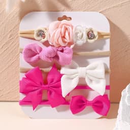 5Pcs/lot Baby Elastic Nylon Headband Newborn Lovely Flower Lace Bow Head Band for Girl Infant Toddler Soft Babe Hair Accessories