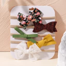 5Pcs/lot Baby Elastic Nylon Headband Newborn Lovely Flower Lace Bow Head Band for Girl Infant Toddler Soft Babe Hair Accessories