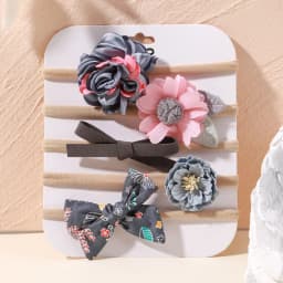 5Pcs/lot Baby Elastic Nylon Headband Newborn Lovely Flower Lace Bow Head Band for Girl Infant Toddler Soft Babe Hair Accessories