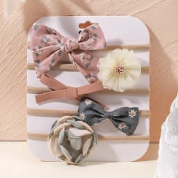 5Pcs/lot Baby Elastic Nylon Headband Newborn Lovely Flower Lace Bow Head Band for Girl Infant Toddler Soft Babe Hair Accessories