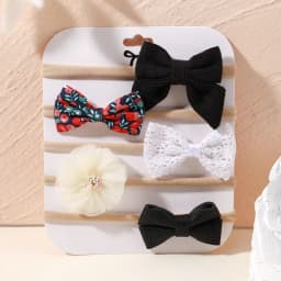 5Pcs/lot Baby Elastic Nylon Headband Newborn Lovely Flower Lace Bow Head Band for Girl Infant Toddler Soft Babe Hair Accessories