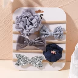 5Pcs/lot Baby Elastic Nylon Headband Newborn Lovely Flower Lace Bow Head Band for Girl Infant Toddler Soft Babe Hair Accessories