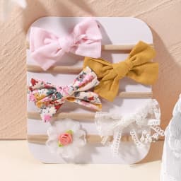 5Pcs/lot Baby Elastic Nylon Headband Newborn Lovely Flower Lace Bow Head Band for Girl Infant Toddler Soft Babe Hair Accessories