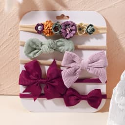 5Pcs/lot Baby Elastic Nylon Headband Newborn Lovely Flower Lace Bow Head Band for Girl Infant Toddler Soft Babe Hair Accessories