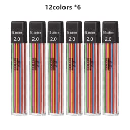 Mechanical Pencils Set 2.0mm with 2B Black/Colors Lead Refill Eraser for Student Writing Sketching Painting Automatic Pencil