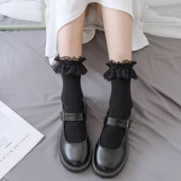 Women Socks Lace Lolita Jk Japanese Style White Black Solid kawaii Girl Cotton Cute Ankle Socks For Famale носки женские
