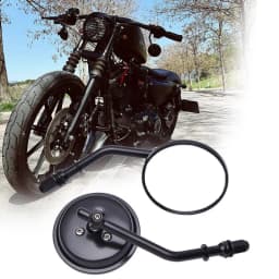 M8 Motorcycle Round Rearview Mirror Side Mirrors Retro Rear Mirrors for Harley Dyna Bobber Chopper Sportster Old School Touring
