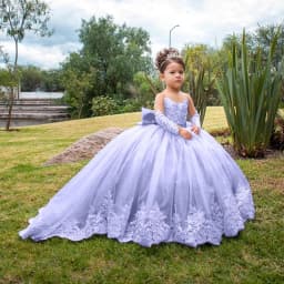 Pink Tulle Flower Girl Dress For Wedding Full Sleeves Puffy Applique Floor Length Princess Kids Birthday First Communion Gown